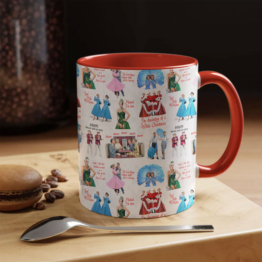 White Christmas Movie Accent Mug – Vintage Holiday Classic