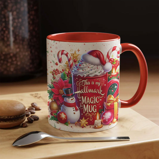 Hallmark Christmas Magic Mug – Holiday Coffee Cup with Snowman, Candy Canes & Festive Gifts