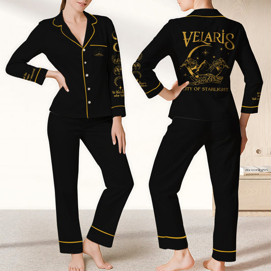 Velaris Satin Pajamas Set – City of Starlight and Dreams