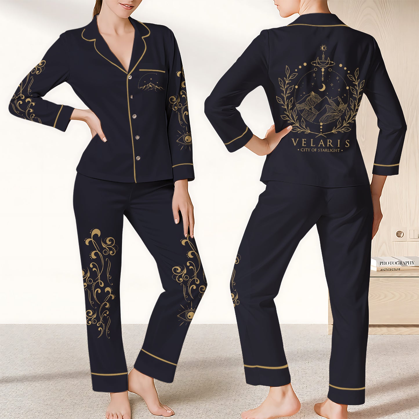 Night Court with our ACOTAR - Velaris City Pajamas Satin Set