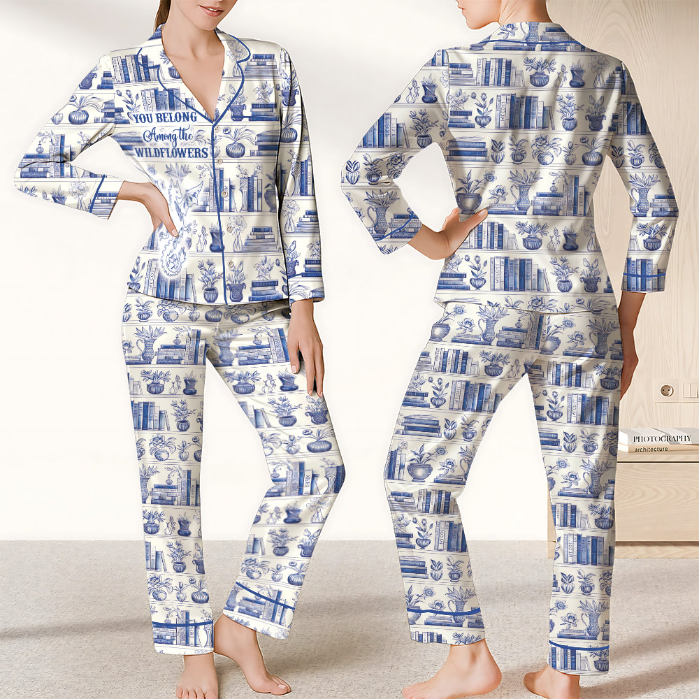 Abraxos You Belong Among Wildflower - Satin Pajamas Set