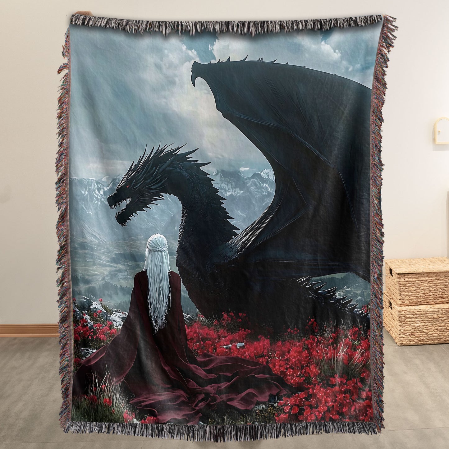 Wing Leader – Manon Blackbeak & Abraxos Woven Blanket