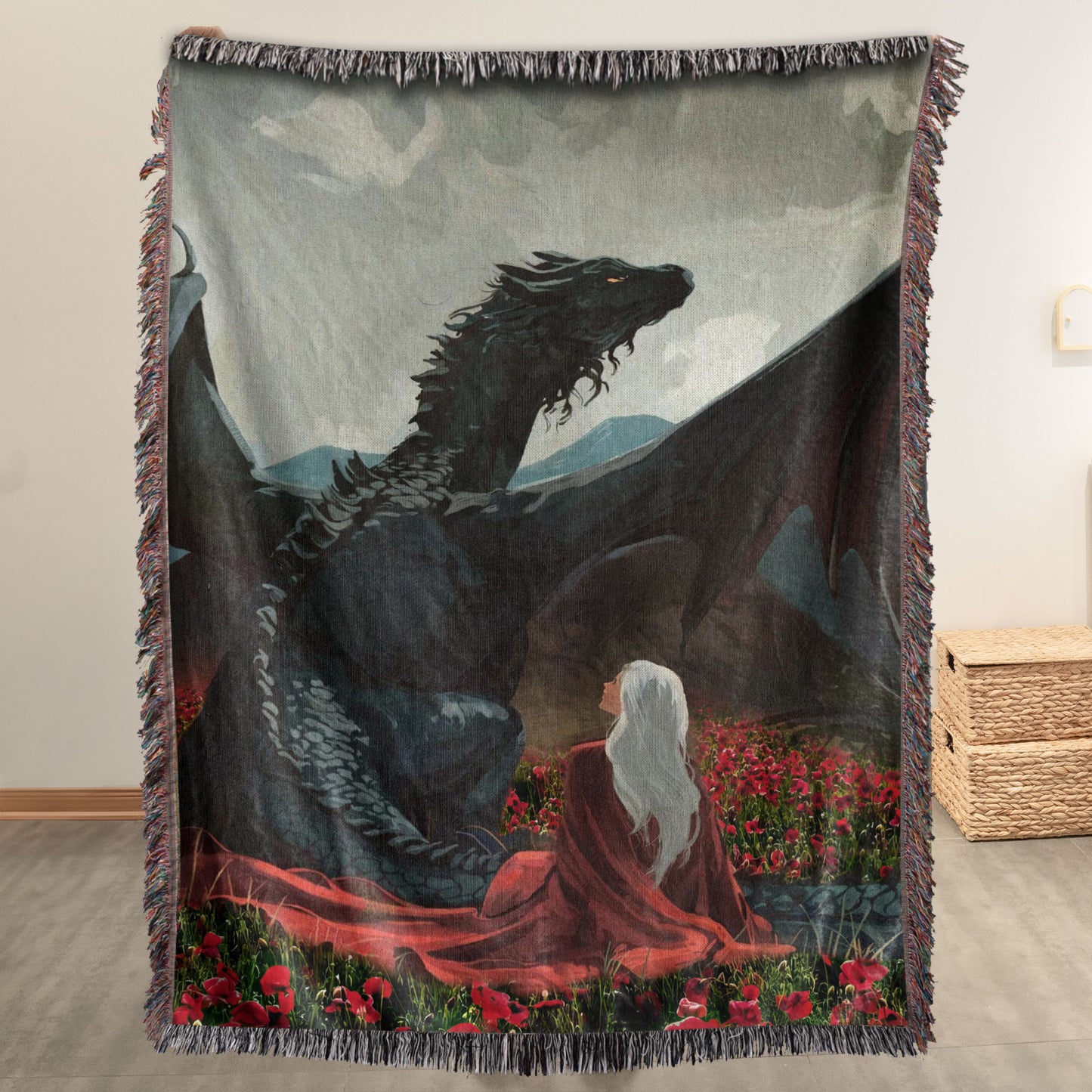 The Witchling Rider Woven Blanket – Manon & Abraxos