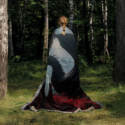 Wing Leader – Manon Blackbeak & Abraxos Woven Blanket