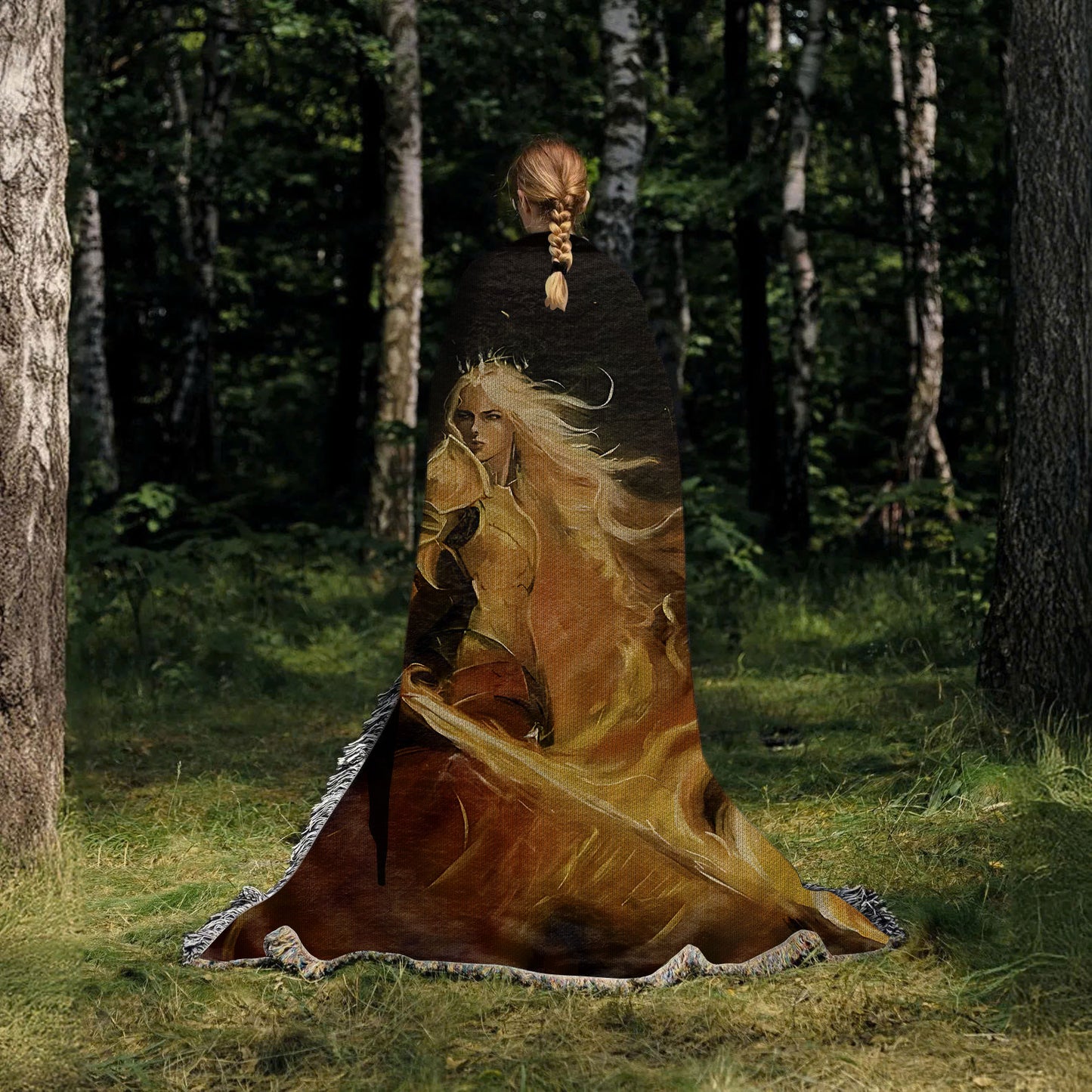 Fireheart Woven Blanket – Aelin Galathynius in Her Full Flame