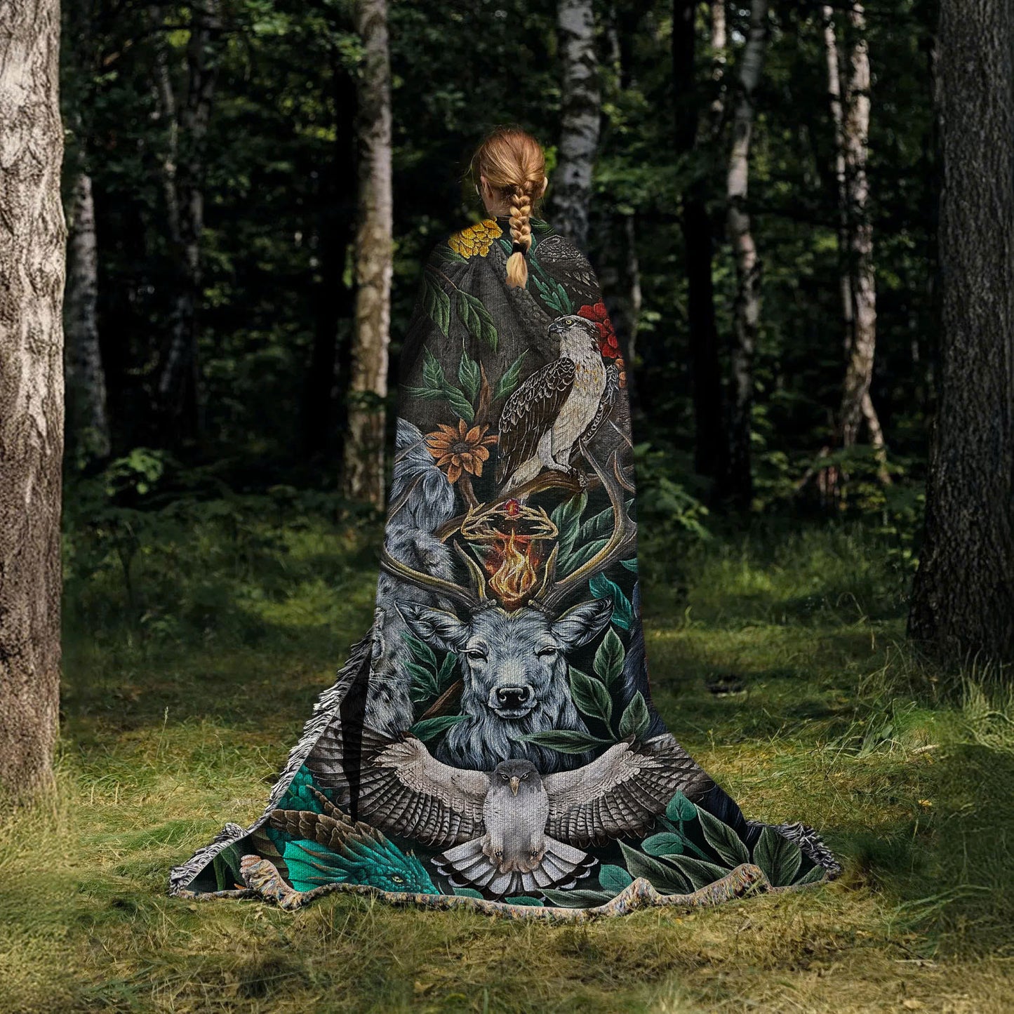 Sacred Beasts – Guardians of the Realms Woven Blanket