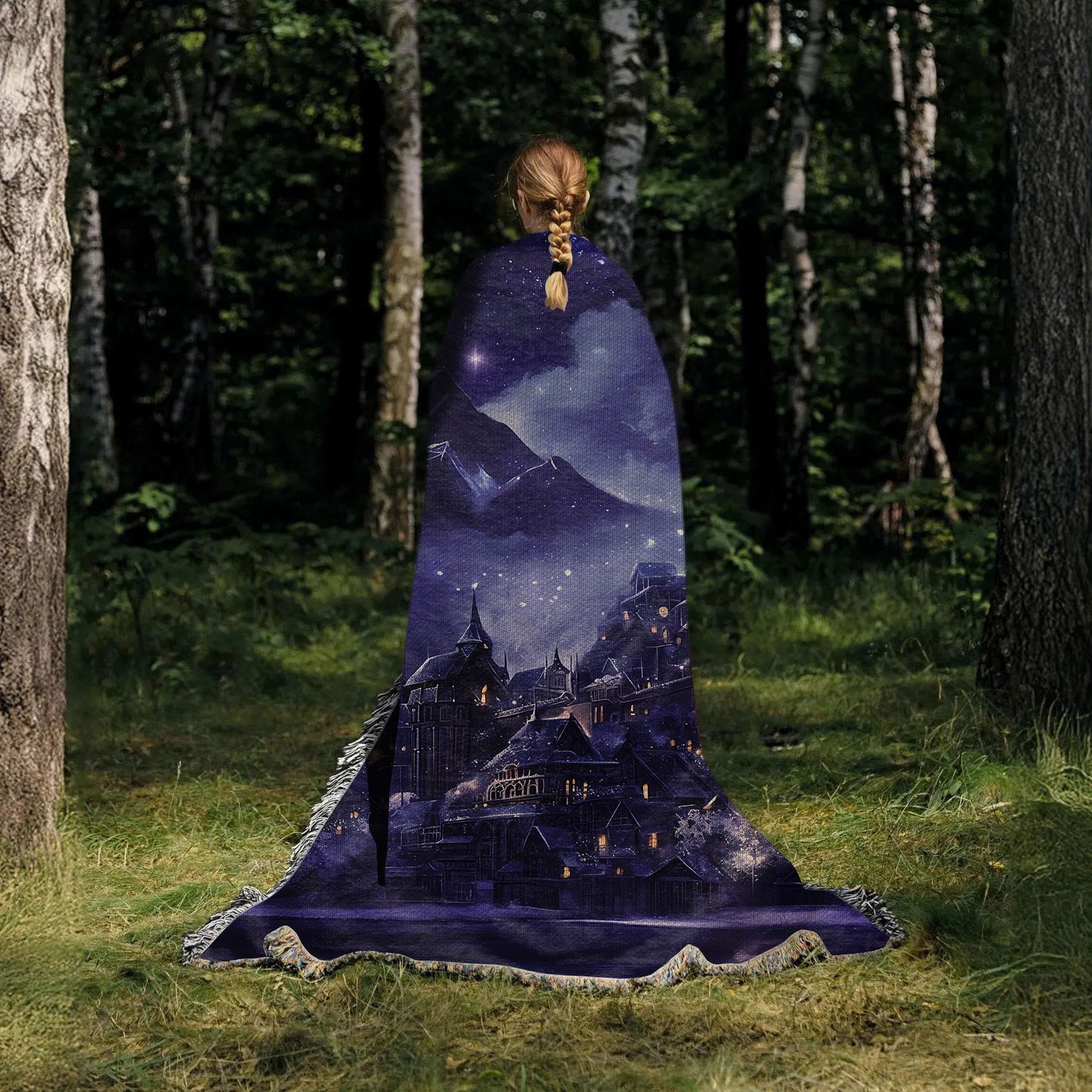 Velaris Under Starlight – ACOTAR Inspired Woven Blanket