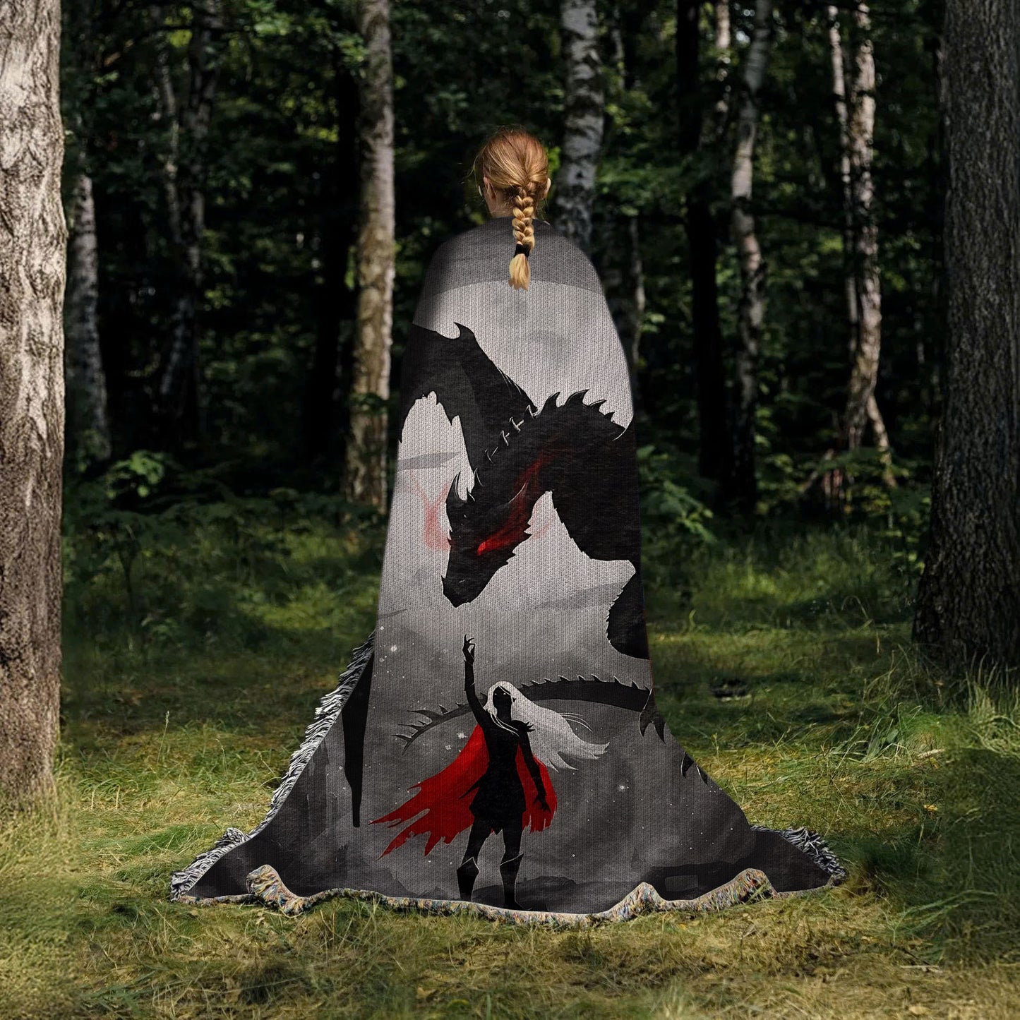 Wing Leader – Manon & Abraxos Under Moonlight Woven Blanket