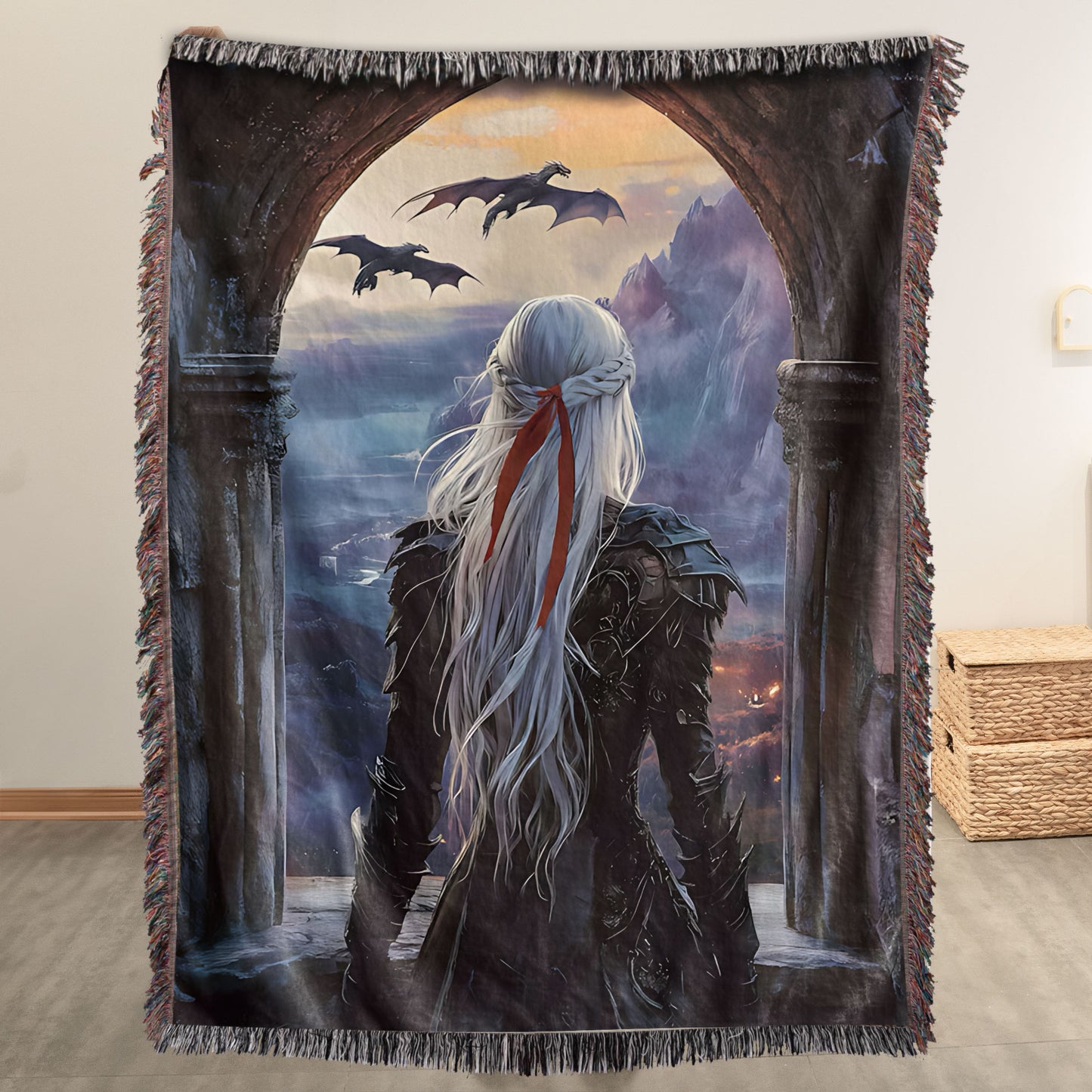 Manon Blackbeak & Wyverns – Throne of Glass Woven Blanket