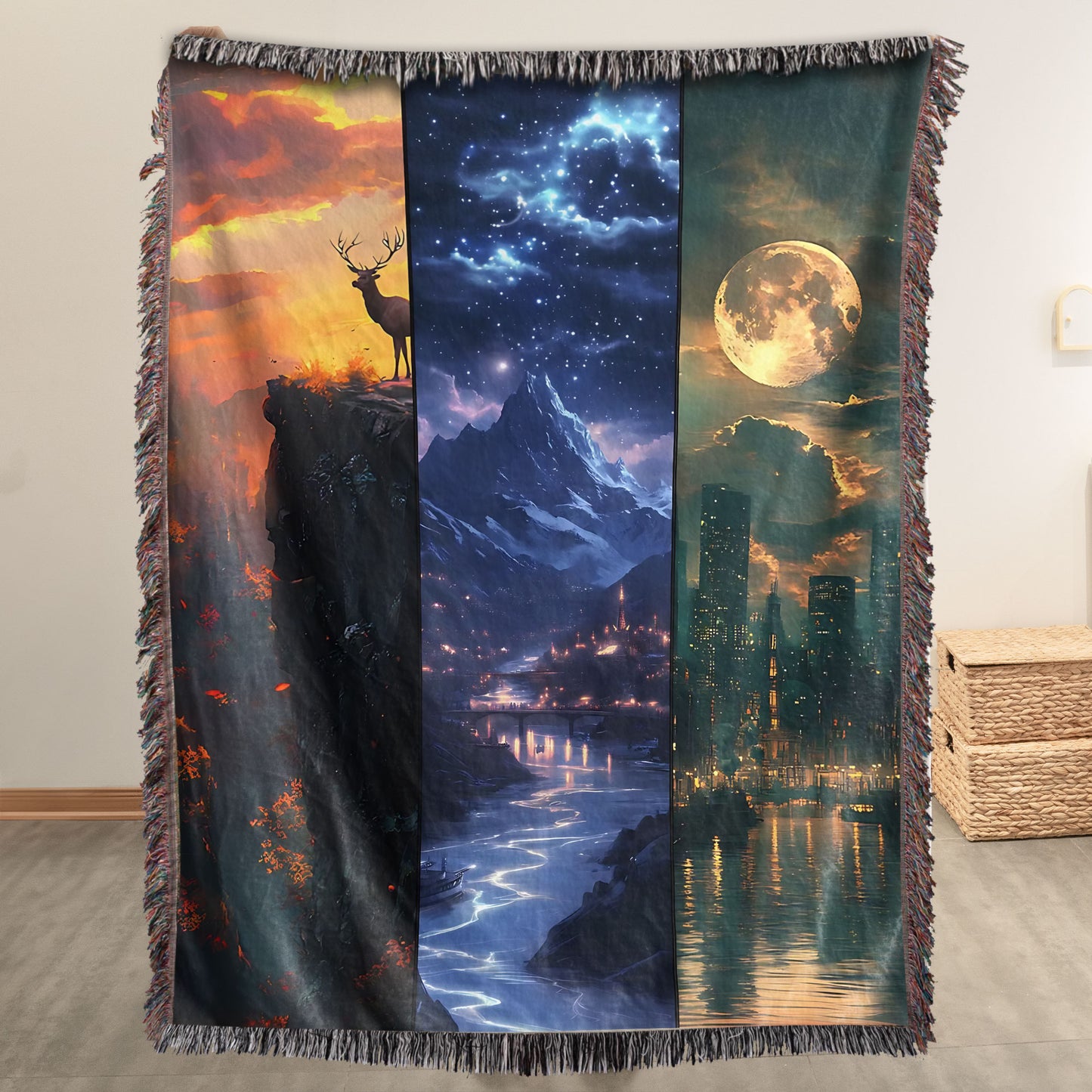 ACOTAR Realms – Velaris, Autumn Court & Crescent City Woven Blanket