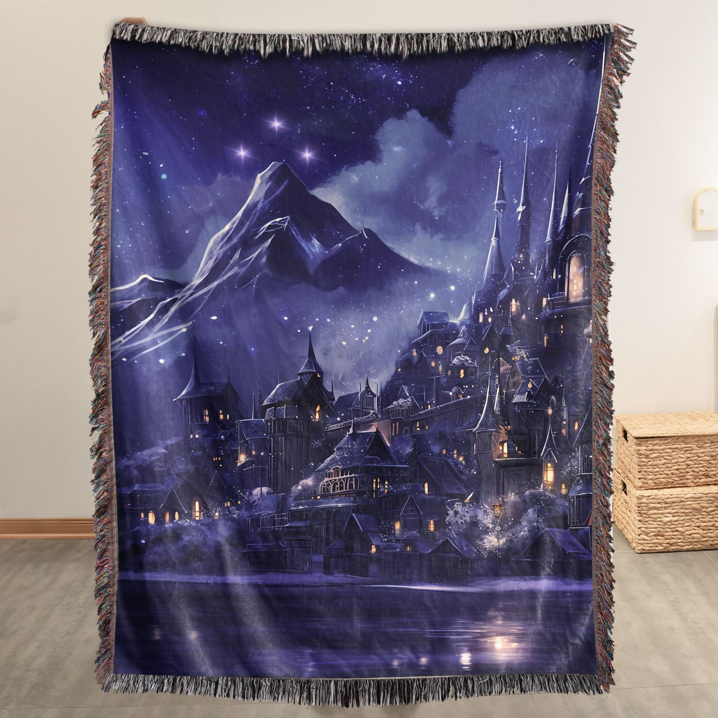 Velaris Under Starlight – ACOTAR Inspired Woven Blanket