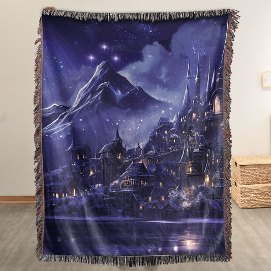 Velaris Under Starlight – ACOTAR Inspired Woven Blanket