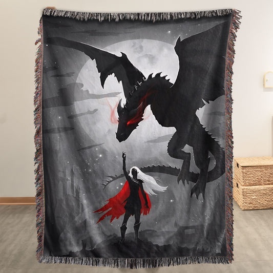 Wing Leader – Manon & Abraxos Under Moonlight Woven Blanket
