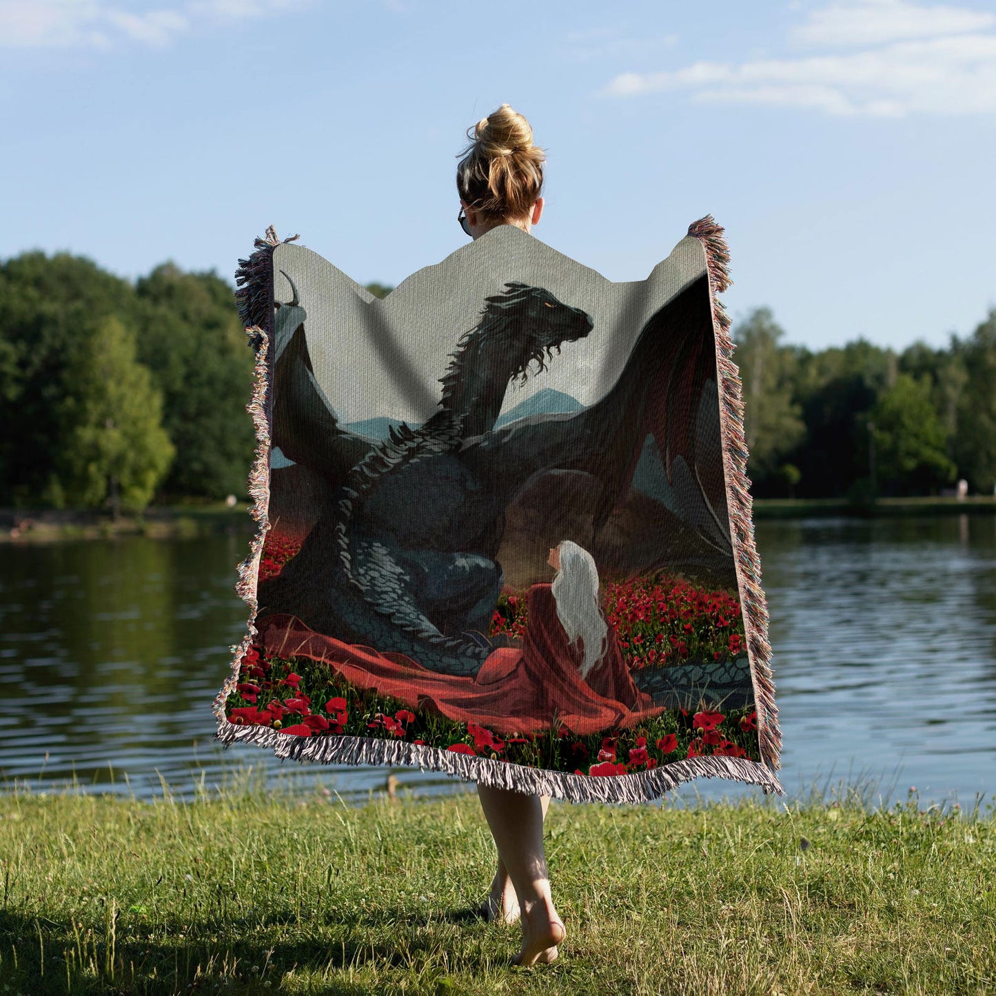 The Witchling Rider Woven Blanket – Manon & Abraxos