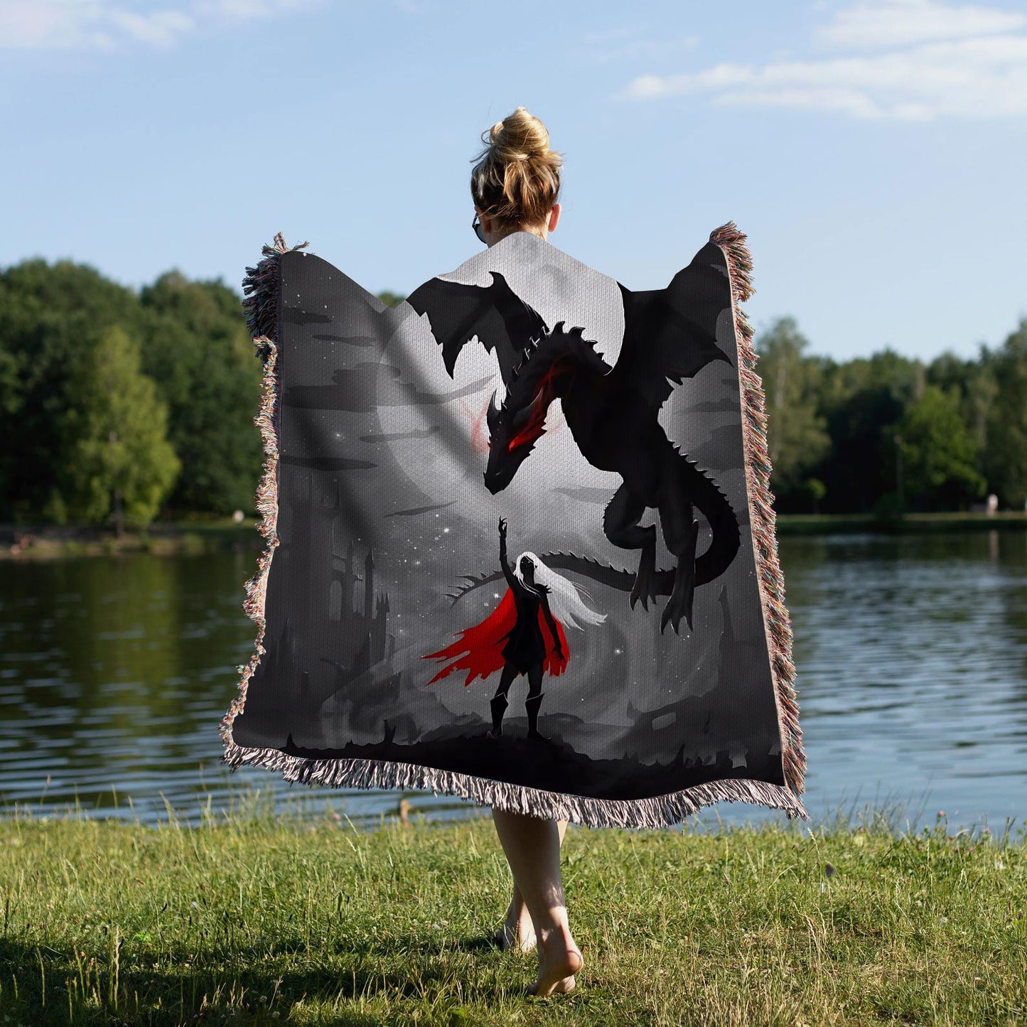 Wing Leader – Manon & Abraxos Under Moonlight Woven Blanket