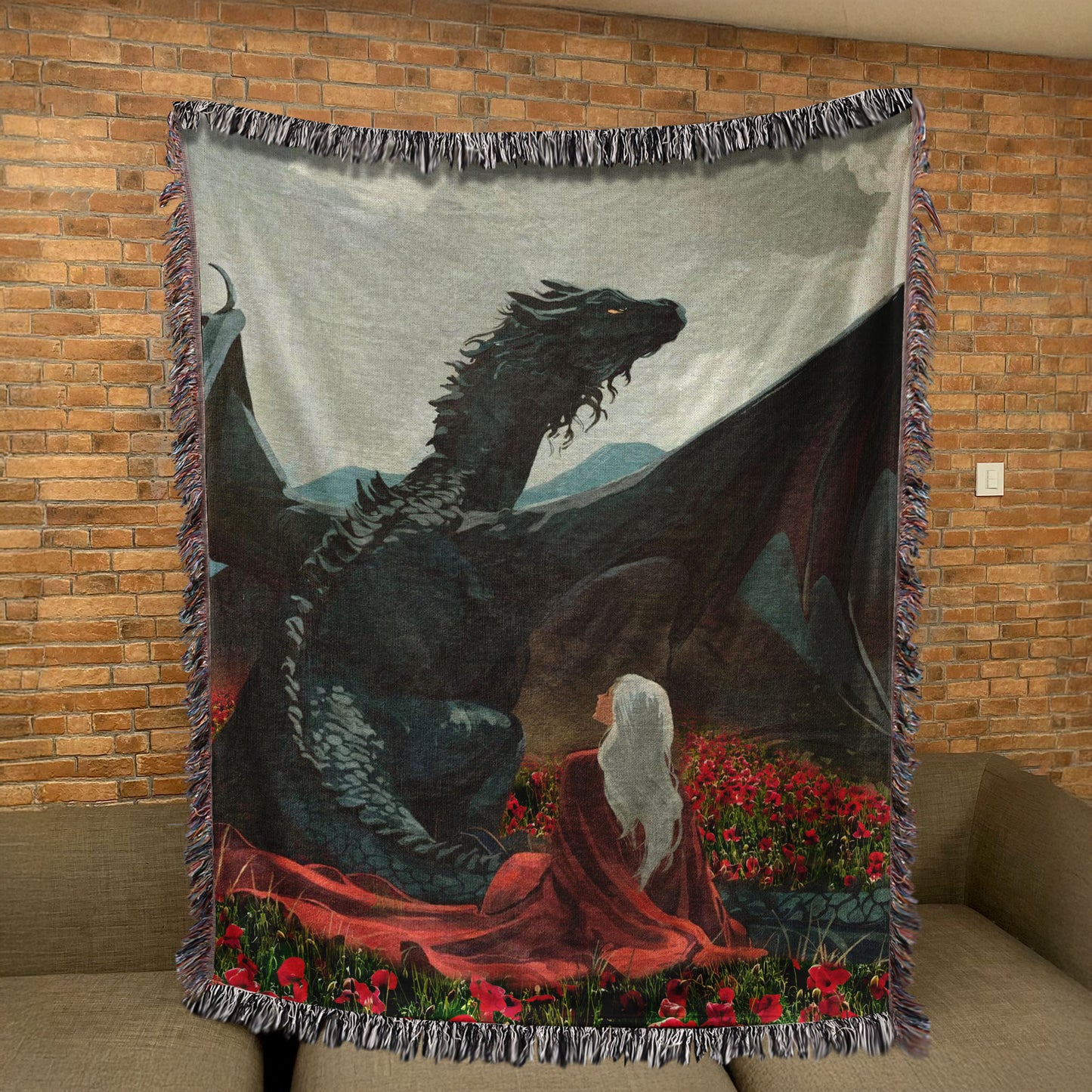 The Witchling Rider Woven Blanket – Manon & Abraxos