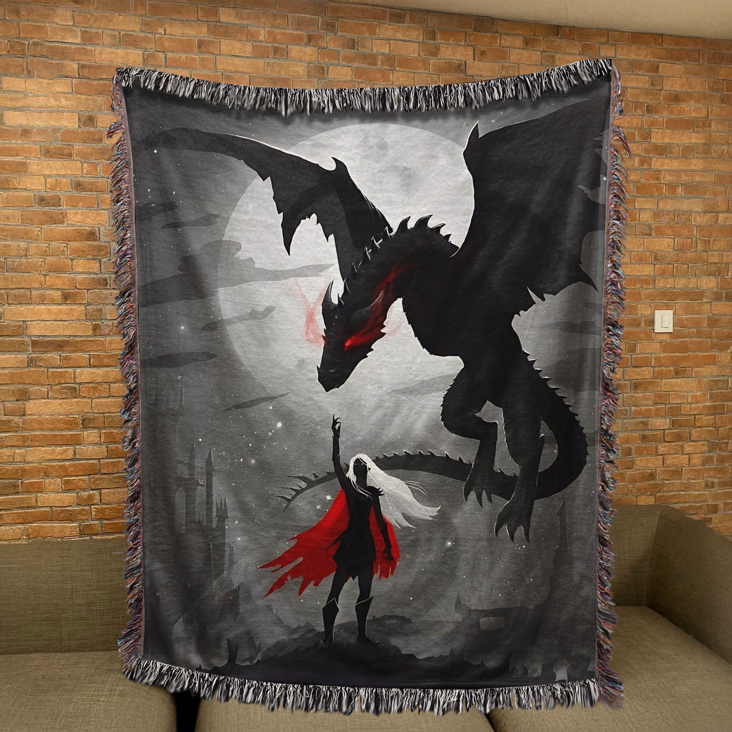 Wing Leader – Manon & Abraxos Under Moonlight Woven Blanket