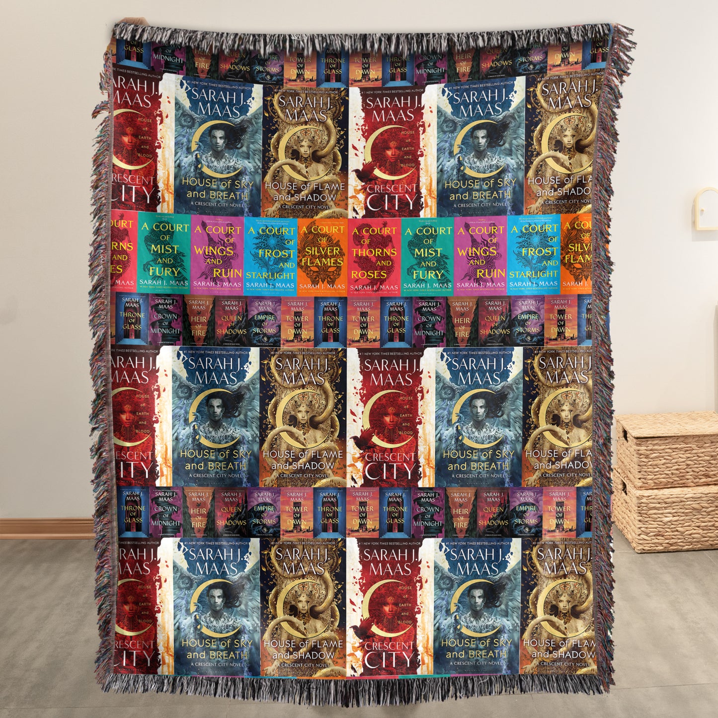 Sarah J. Maas Fantasy Book Cover Woven Blanket